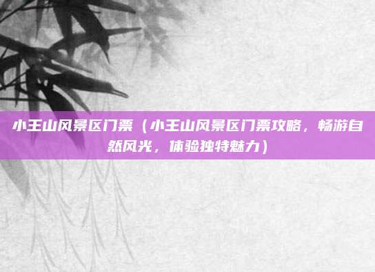 小王山风景区门票（小王山风景区门票攻略，畅游自然风光，体验独特魅力）