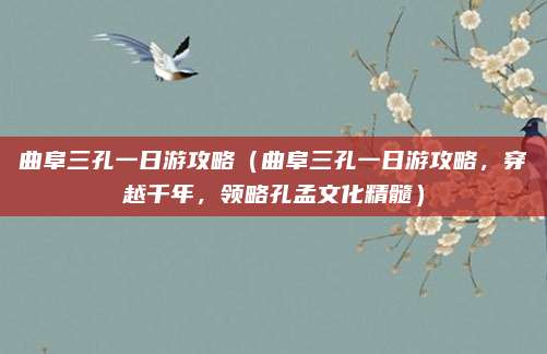 曲阜三孔一日游攻略(曲阜三孔一日游攻略,穿越千年,领略孔孟文化精髓)