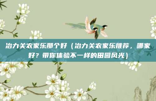 冶力关农家乐那个好(冶力关农家乐推荐,哪家好?带你体验不一样的田园风光)