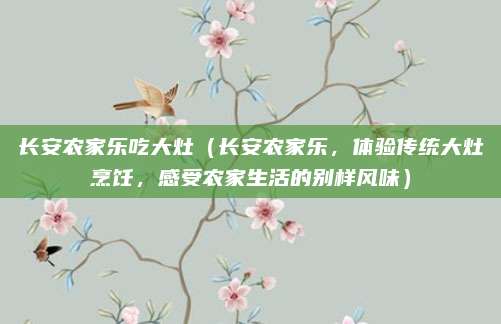 长安农家乐吃大灶(长安农家乐,体验传统大灶烹饪,感受农家生活的别样风味)