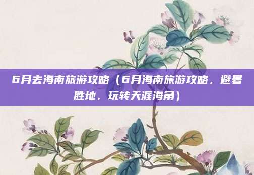 6月去海南旅游攻略(6月海南旅游攻略,避暑胜地,玩转天涯海角)