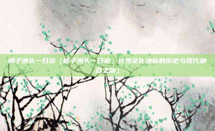 橘子洲头一日游（橘子洲头一日游，长沙文化地标的历史与现代融合之旅）
