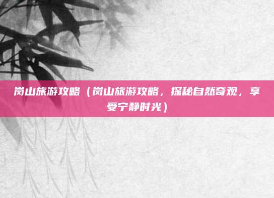 岗山旅游攻略(岗山旅游攻略,探秘自然奇观,享受宁静时光)