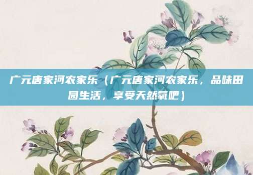 广元唐家河农家乐(广元唐家河农家乐,品味田园生活,享受天然氧吧)