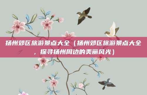 扬州郊区旅游景点大全(扬州郊区旅游景点大全,探寻扬州周边的美丽风光)