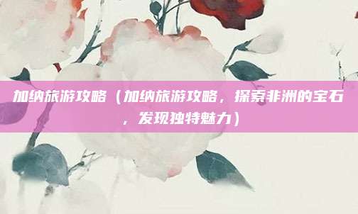 加纳旅游攻略(加纳旅游攻略,探索非洲的宝石,发现独特魅力)