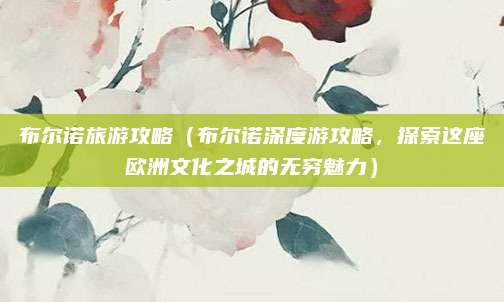 布尔诺旅游攻略(布尔诺深度游攻略,探索这座欧洲文化之城的无穷魅力)