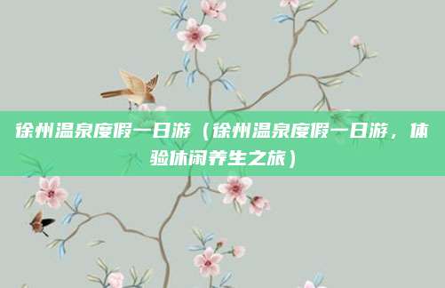 徐州温泉度假一日游（徐州温泉度假一日游，体验休闲养生之旅）