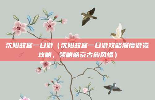 沈阳故宫一日游(沈阳故宫一日游攻略深度游览攻略,领略盛京古韵风情)