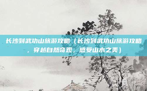 长沙到武功山旅游攻略(长沙到武功山旅游攻略,穿越自然奇观,感受山水之美)