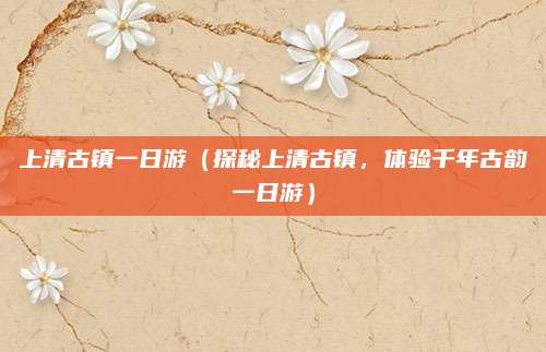 上清古镇一日游(探秘上清古镇,体验千年古韵一日游)