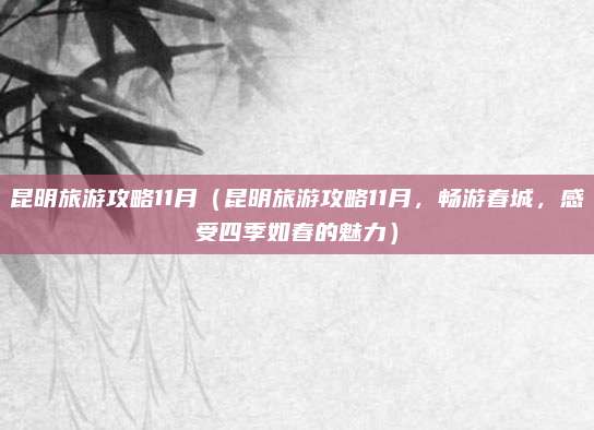 昆明旅游攻略11月（昆明旅游攻略11月，畅游春城，感受四季如春的魅力）