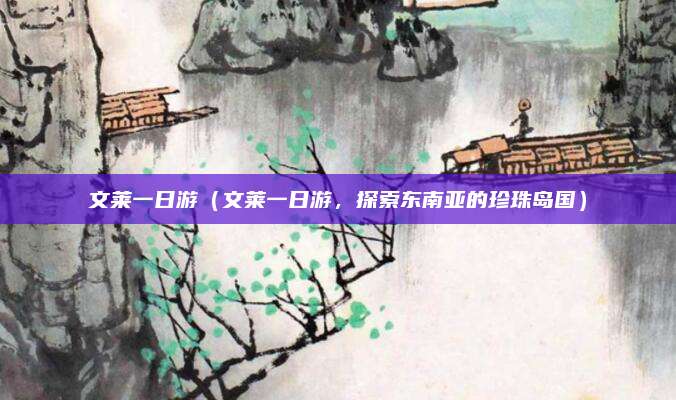 文莱一日游(文莱一日游,探索东南亚的珍珠岛国)