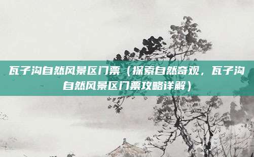 瓦子沟自然风景区门票（探索自然奇观，瓦子沟自然风景区门票攻略详解）