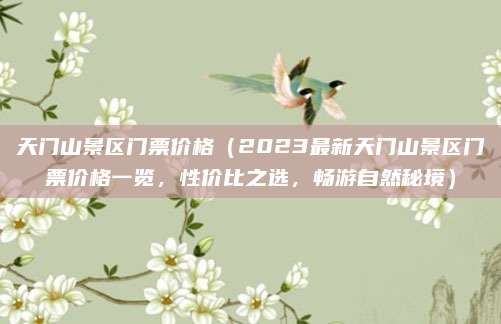 天门山景区门票价格(2023最新天门山景区门票价格一览,性价比之选,畅游自然秘境)