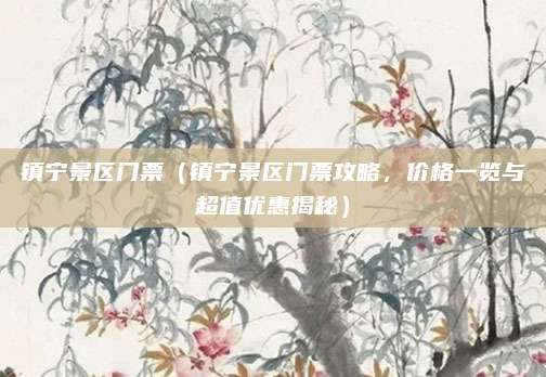 镇宁景区门票(镇宁景区门票攻略,价格一览与超值优惠揭秘)
