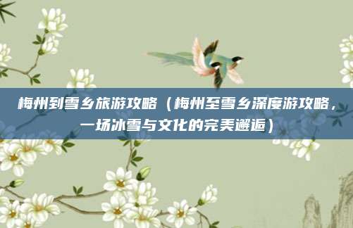 梅州到雪乡旅游攻略（梅州至雪乡深度游攻略，一场冰雪与文化的完美邂逅）