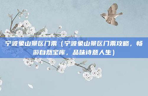 宁波象山景区门票（宁波象山景区门票攻略，畅游自然宝库，品味诗意人生）