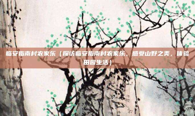 临安指南村农家乐(探访临安指南村农家乐,感受山野之美,体验田园生活)