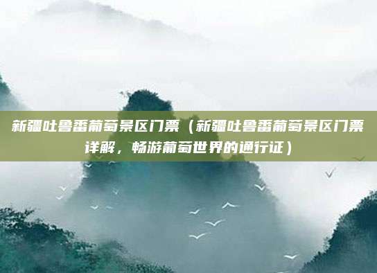 新疆吐鲁番葡萄景区门票（新疆吐鲁番葡萄景区门票详解，畅游葡萄世界的通行证）