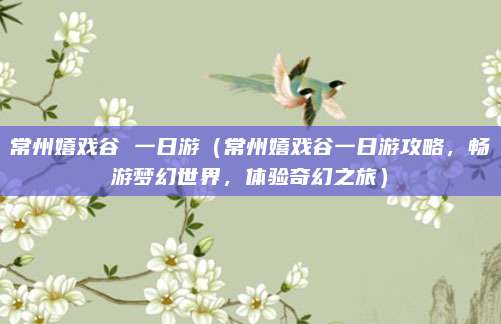 常州嬉戏谷 一日游(常州嬉戏谷一日游攻略,畅游梦幻世界,体验奇幻之旅)