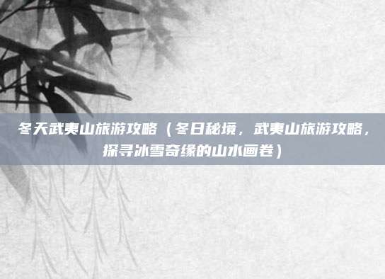 冬天武夷山旅游攻略（冬日秘境，武夷山旅游攻略，探寻冰雪奇缘的山水画卷）