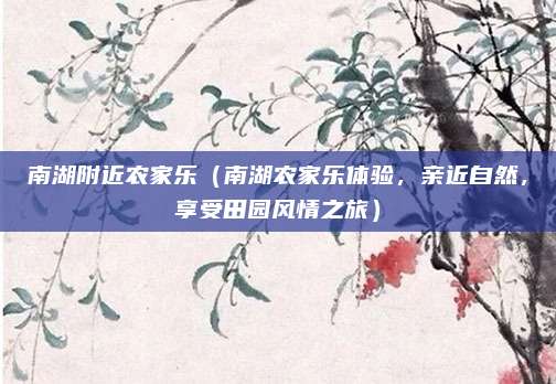 南湖附近农家乐(南湖农家乐体验,亲近自然,享受田园风情之旅)