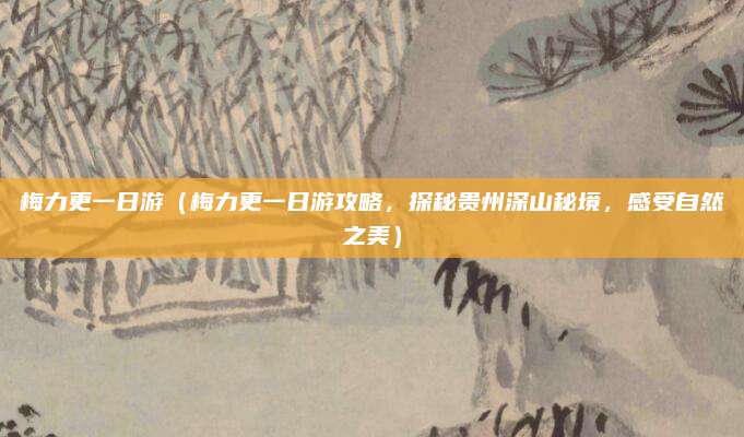 梅力更一日游(梅力更一日游攻略,探秘贵州深山秘境,感受自然之美)