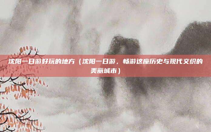 沈阳一日游好玩的地方(沈阳一日游,畅游这座历史与现代交织的美丽城市)