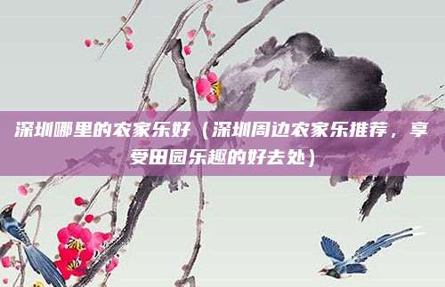 深圳哪里的农家乐好（深圳周边农家乐推荐，享受田园乐趣的好去处）