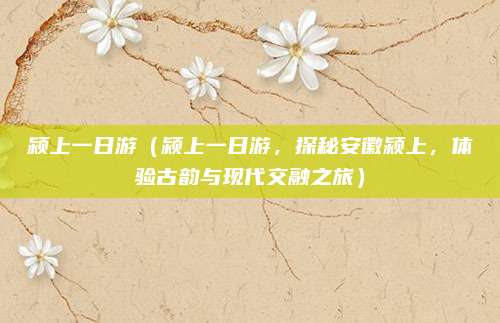 颍上一日游(颍上一日游,探秘安徽颍上,体验古韵与现代交融之旅)