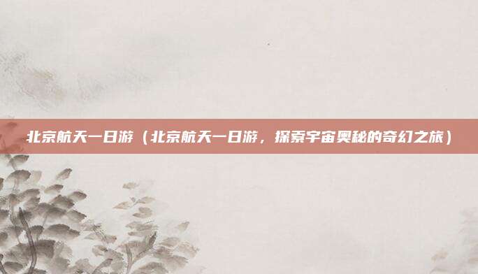 北京航天一日游(北京航天一日游,探索宇宙奥秘的奇幻之旅)