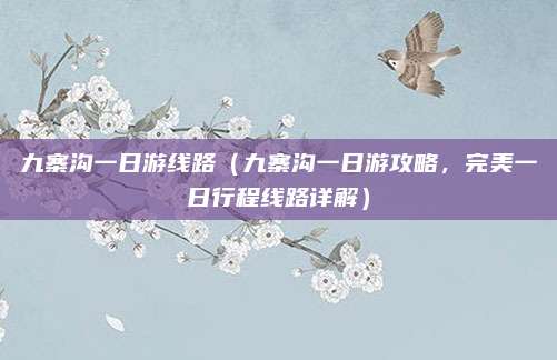 九寨沟一日游线路(九寨沟一日游攻略,完美一日行程线路详解)