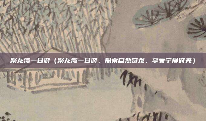 聚龙湾一日游(聚龙湾一日游,探索自然奇观,享受宁静时光)