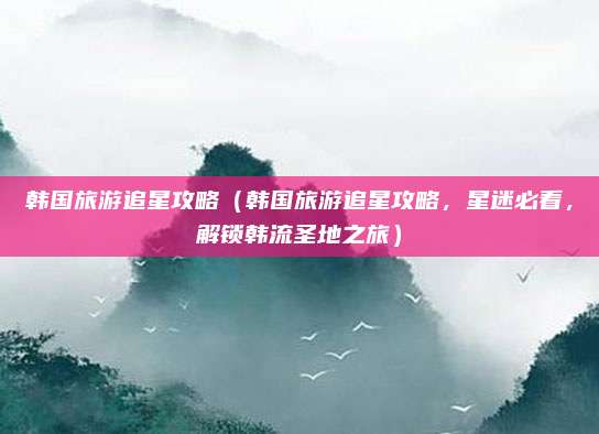 韩国旅游追星攻略(韩国旅游追星攻略,星迷必看,解锁韩流圣地之旅)