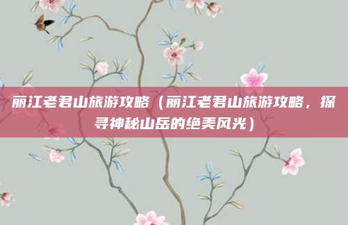 丽江老君山旅游攻略(丽江老君山旅游攻略,探寻神秘山岳的绝美风光)
