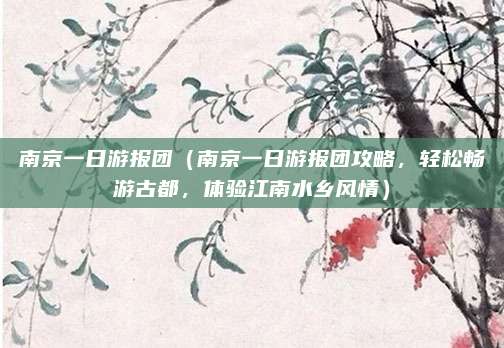 南京一日游报团(南京一日游报团攻略,轻松畅游古都,体验江南水乡风情)