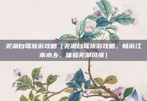 芜湖自驾旅游攻略(芜湖自驾旅游攻略,畅游江南水乡,体验芜湖风情)