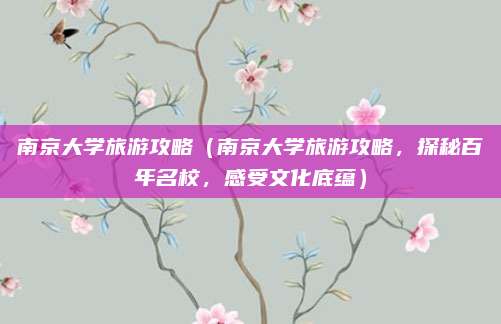 南京大学旅游攻略(南京大学旅游攻略,探秘百年名校,感受文化底蕴)