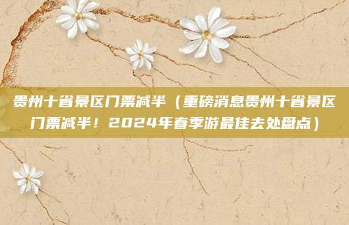 贵州十省景区门票减半(重磅消息贵州十省景区门票减半!2024年春季游最佳去处盘点)