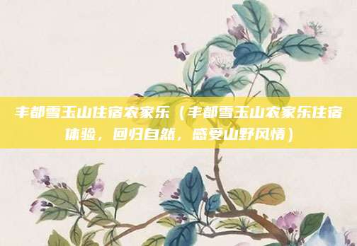 丰都雪玉山住宿农家乐(丰都雪玉山农家乐住宿体验,回归自然,感受山野风情)