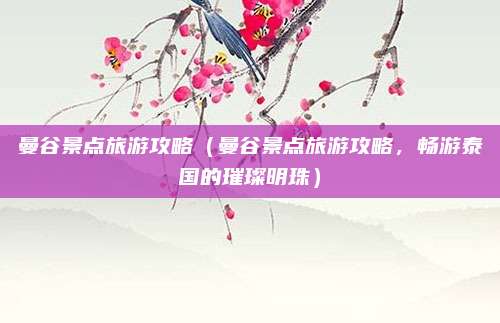 曼谷景点旅游攻略(曼谷景点旅游攻略,畅游泰国的璀璨明珠)