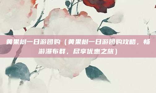 黄果树一日游团购(黄果树一日游团购攻略,畅游瀑布群,尽享优惠之旅)
