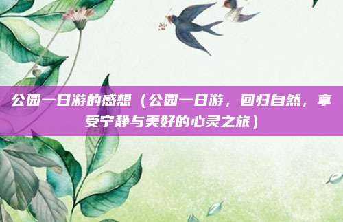 公园一日游的感想(公园一日游,回归自然,享受宁静与美好的心灵之旅)