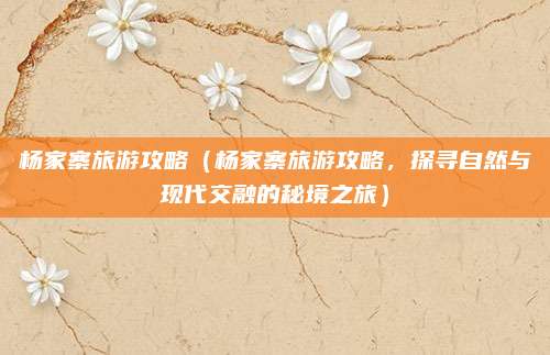 杨家寨旅游攻略(杨家寨旅游攻略,探寻自然与现代交融的秘境之旅)