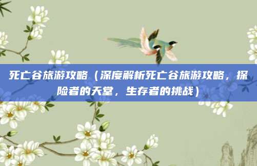 死亡谷旅游攻略(深度解析死亡谷旅游攻略,探险者的天堂,生存者的挑战)