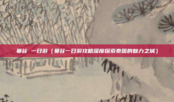 曼谷 一日游(曼谷一日游攻略深度探索泰国的魅力之城)