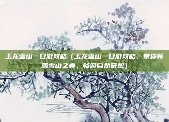 玉龙雪山一日游攻略（玉龙雪山一日游攻略，带你领略雪山之美，畅游自然奇观）