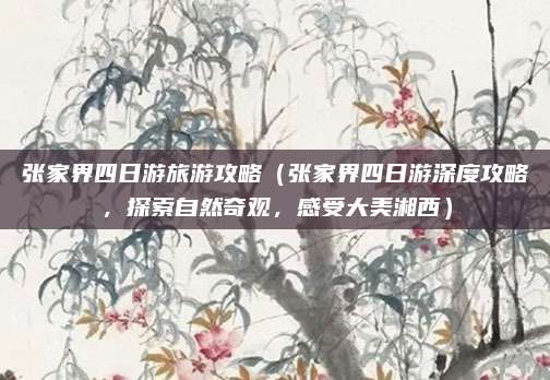 张家界四日游旅游攻略（张家界四日游深度攻略，探索自然奇观，感受大美湘西）
