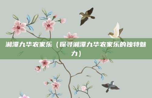 湘潭九华农家乐(探寻湘潭九华农家乐的独特魅力)
